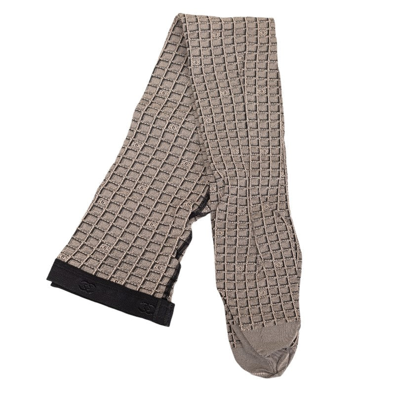 Chanel Cotton Coco Mark Block Check Tights