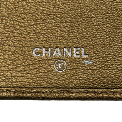 Chanel CC Trifold Wallet Leather Long Wallet in Good condition