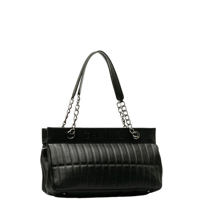 Chanel Vertical Quilt LAX East West Bag Leather Shoulder Bag in Good condition