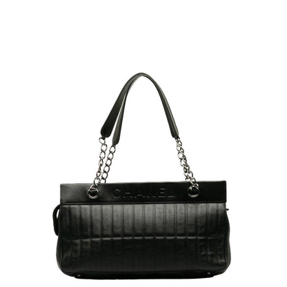 Chanel Vertical Quilt LAX East West Bag Leather Shoulder Bag in Good condition