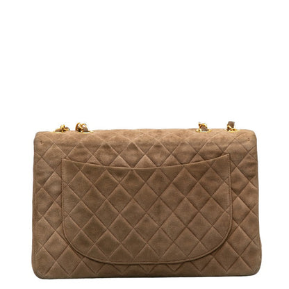 Chanel CC Suede Maxi Classic Single Flap Bag Suede Shoulder Bag in Good condition
