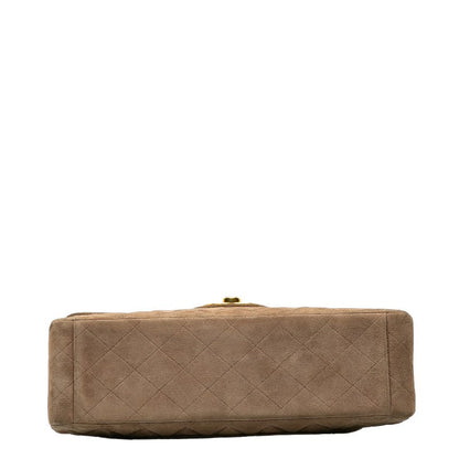 Chanel CC Suede Maxi Classic Single Flap Bag Suede Shoulder Bag in Good condition