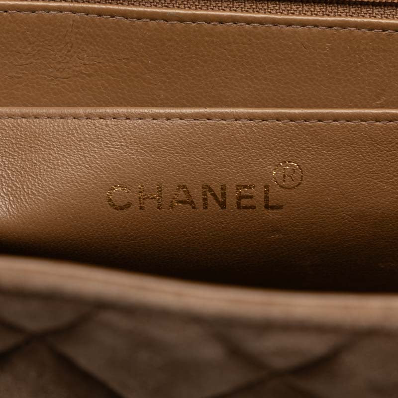 Chanel CC Suede Maxi Classic Single Flap Bag Suede Shoulder Bag in Good condition