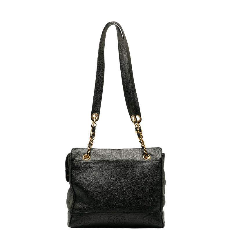 Chanel Triple CC Caviar Tote Bag Leather Tote Bag in Good condition