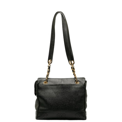 Chanel Triple CC Caviar Tote Bag Leather Tote Bag in Good condition