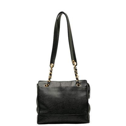Chanel Triple CC Caviar Tote Bag Leather Tote Bag in Good condition