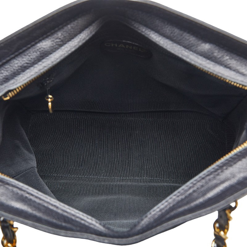 Chanel Triple CC Caviar Tote Bag Leather Tote Bag in Good condition