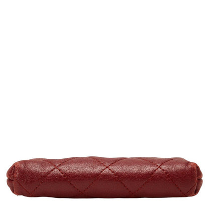 Chanel Quilted Leather Coin Purse Leather Coin Case in Good condition