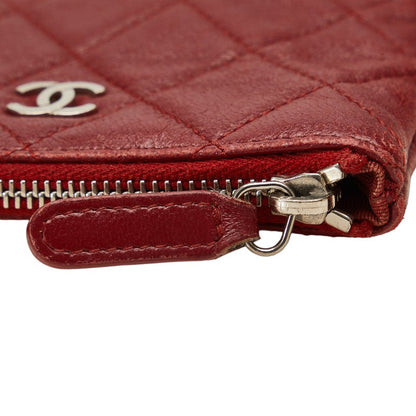 Chanel Quilted Leather Coin Purse Leather Coin Case in Good condition
