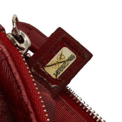 Chanel Quilted Leather Coin Purse Leather Coin Case in Good condition