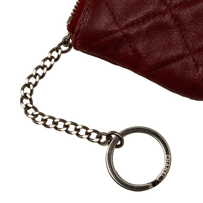 Chanel Quilted Leather Coin Purse Leather Coin Case in Good condition