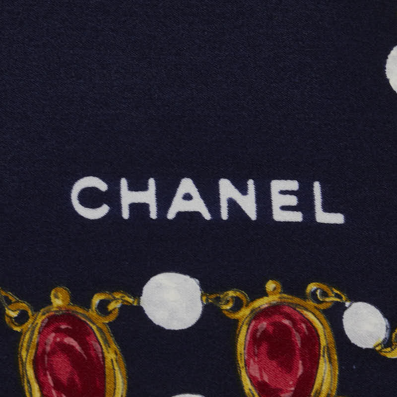 Chanel Chain Color Stone Silk Scarf  Canvas Scarf in Good condition
