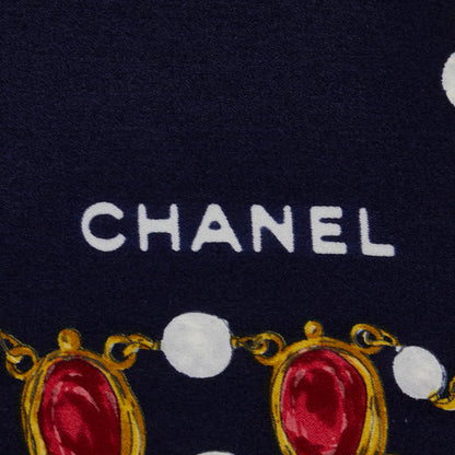 Chanel Chain Color Stone Silk Scarf  Canvas Scarf in Good condition