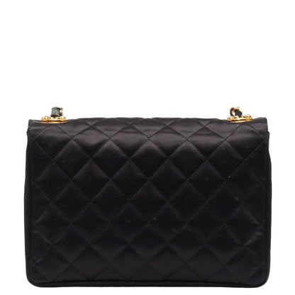 Chanel Quilted Velvet Flap Bag Canvas Shoulder Bag in Good condition