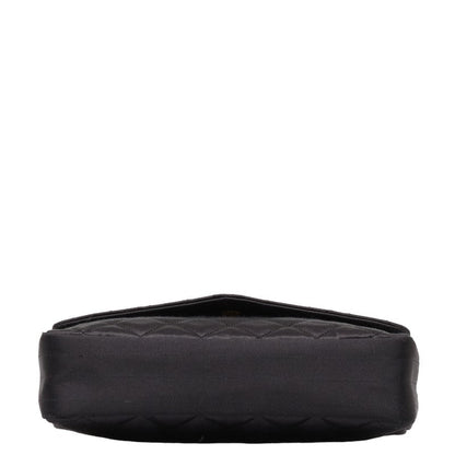 Chanel Quilted Velvet Flap Bag Canvas Shoulder Bag in Good condition