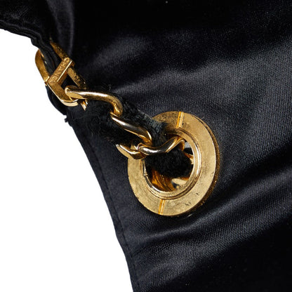 Chanel Quilted Velvet Flap Bag Canvas Shoulder Bag in Good condition