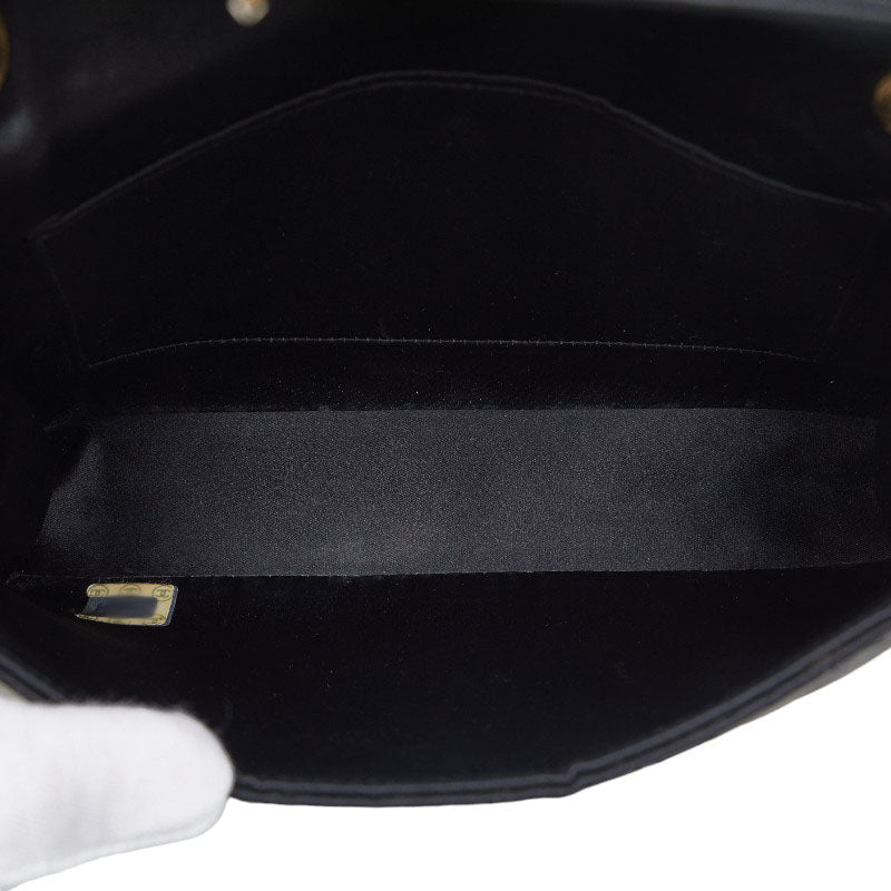 Chanel Quilted Velvet Flap Bag Canvas Shoulder Bag in Good condition
