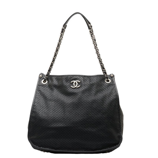 Chanel Coco Mark Punching Leather 2way Shoulder Bag