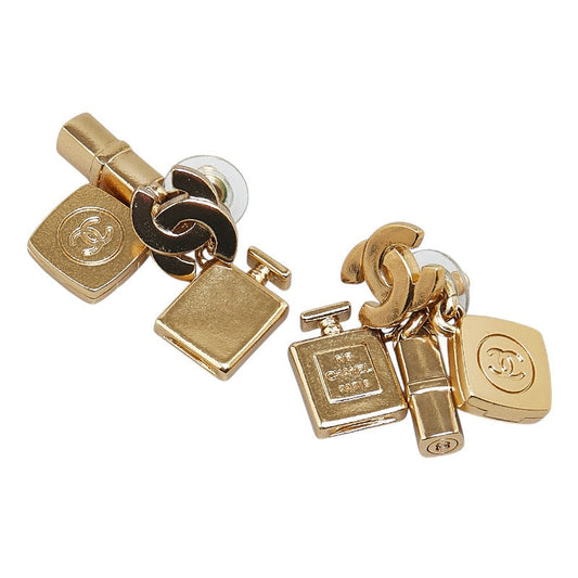 Chanel Coco Mark Perfume Lipstick Foundation Swing Cosmetic Motif Earrings