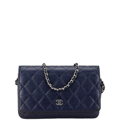 Chanel Coco Mark Matelasse Caviar Skin Wallet on Chain