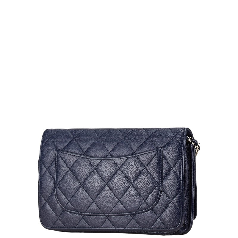 Chanel Coco Mark Matelasse Caviar Skin Wallet on Chain