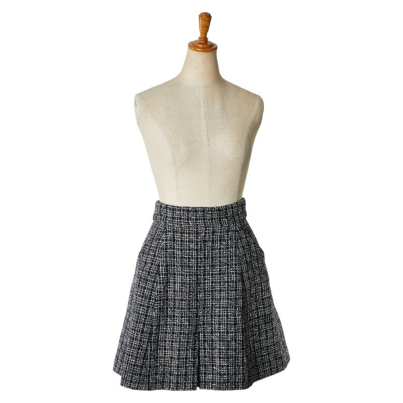 Chanel Tweed Coco Mark Cotton Blend Skirt