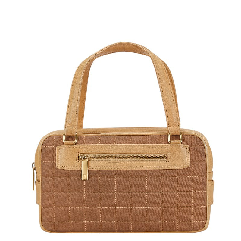 Chanel Choco Bar Canvas Leather Handbag