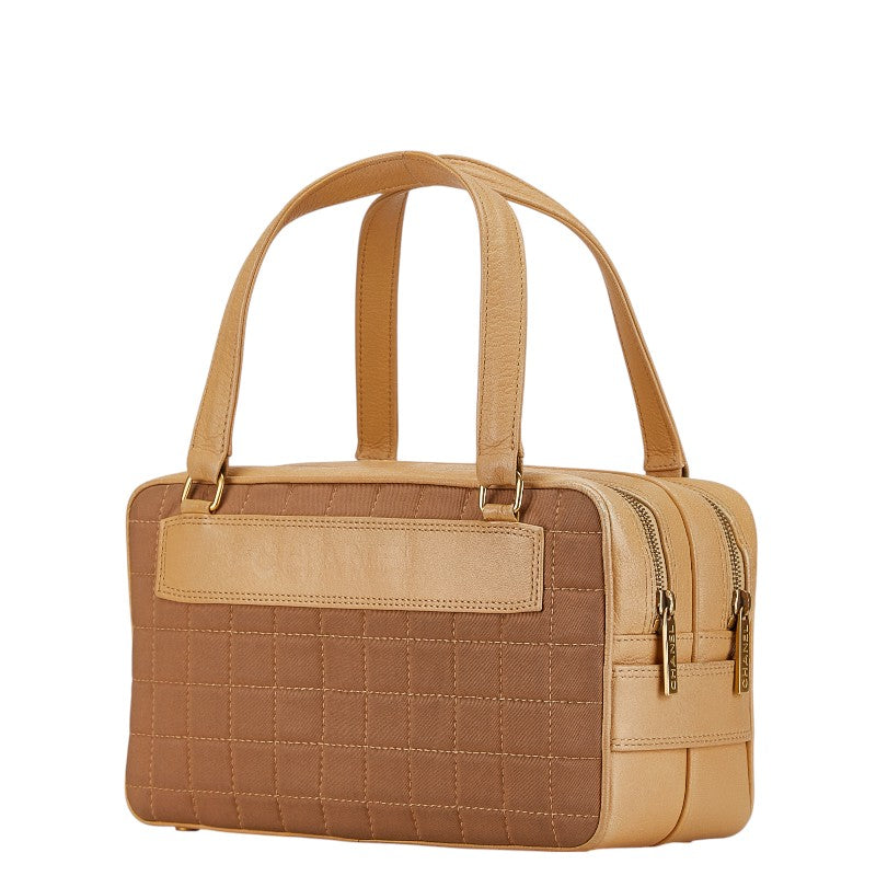 Chanel Choco Bar Canvas Leather Handbag