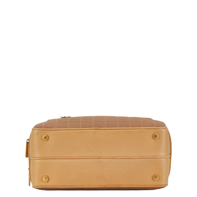Chanel Choco Bar Canvas Leather Handbag
