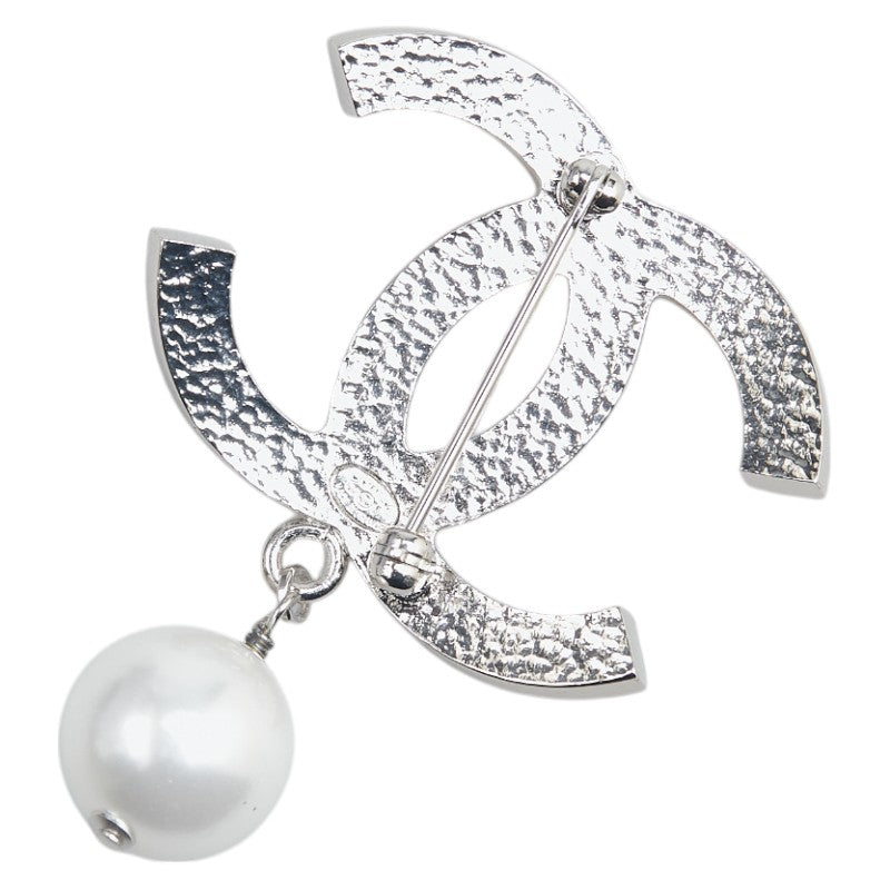 Chanel Metal Coco Mark Faux Pearl Brooch 07V