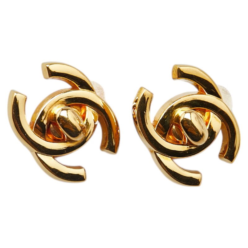 Chanel Coco Mark Turnlock Earrings