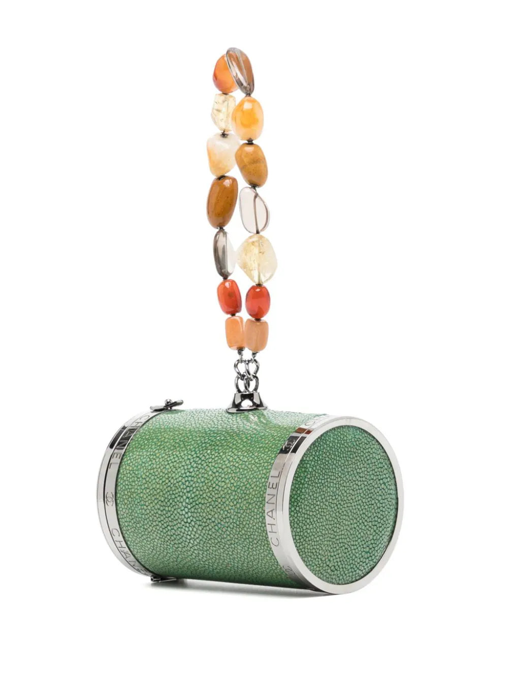 Green Barrel Minaudière Clutch