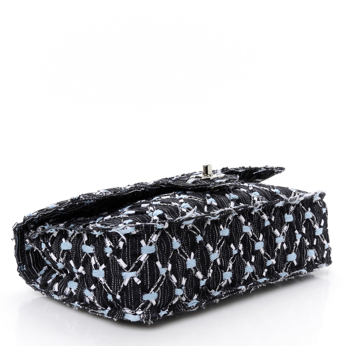 Woven Denim Medium Flap Light Blue