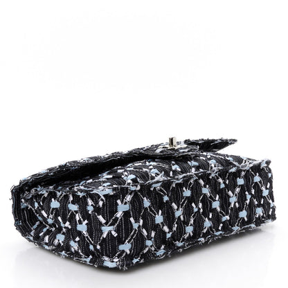 Woven Denim Medium Flap Light Blue