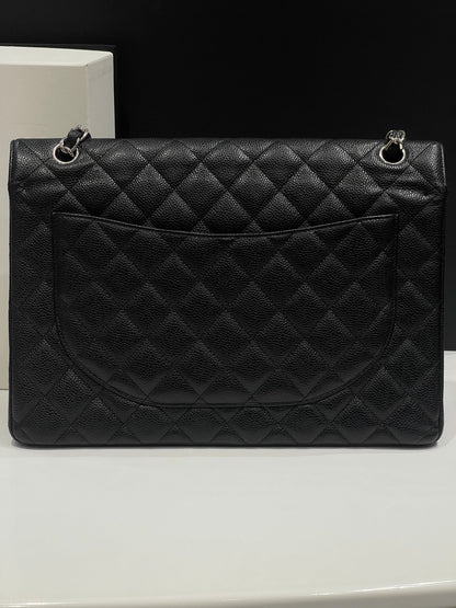 Chanel - sac classique maxi jumbo cuir caviar noir