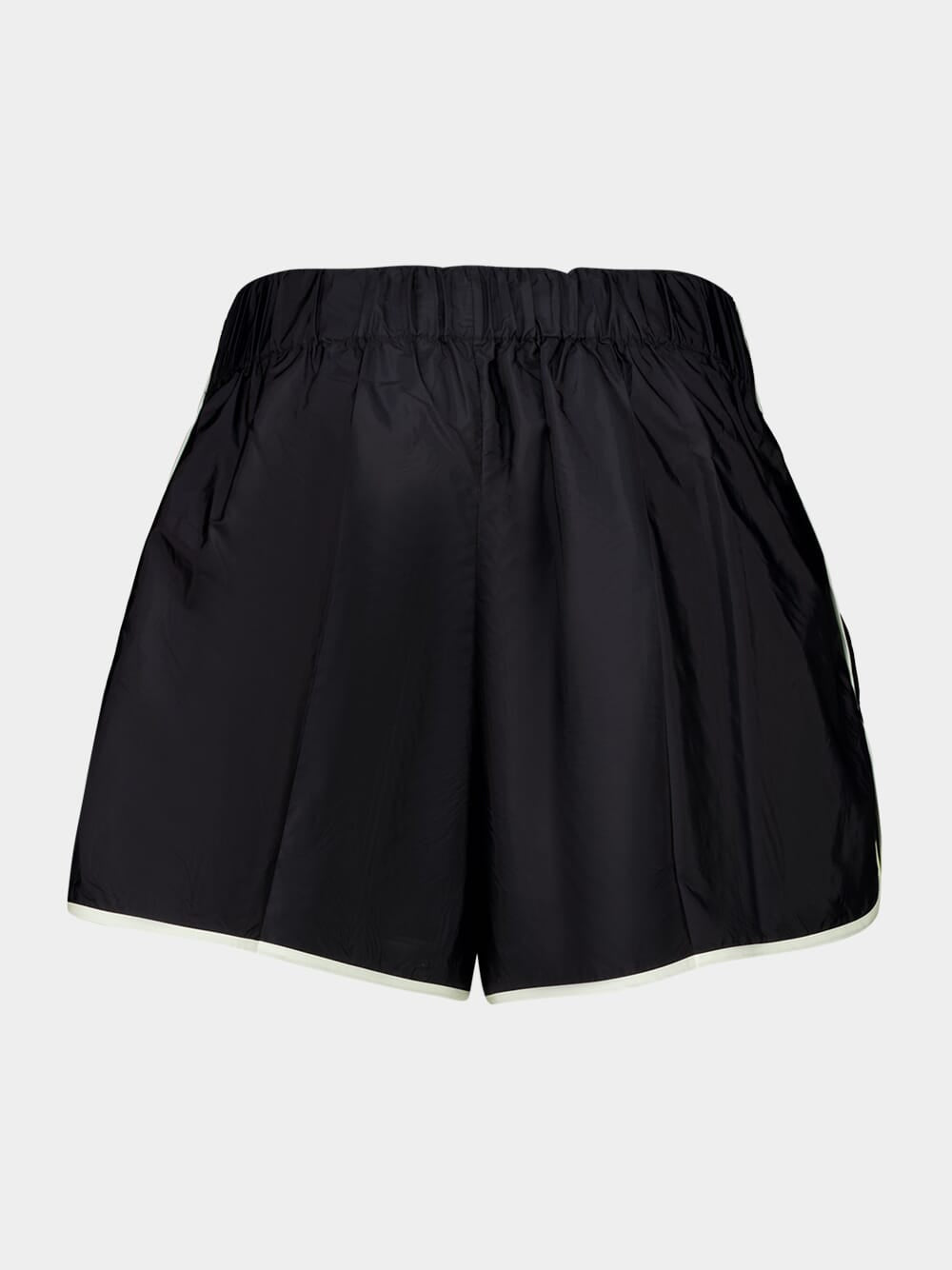 Black Recycled Nylon High-Waist Shorts