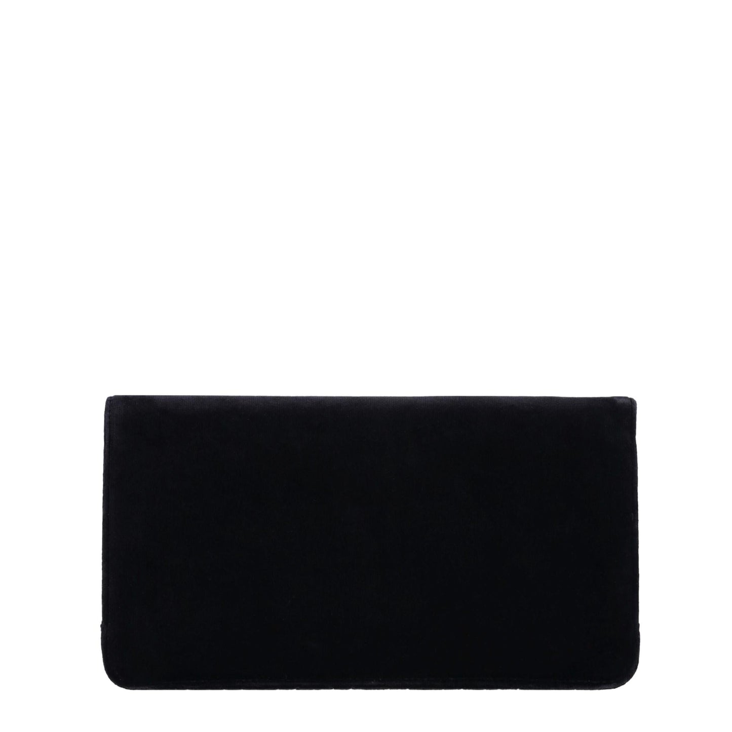 Crystal Embellished Velvet Clutch Black
