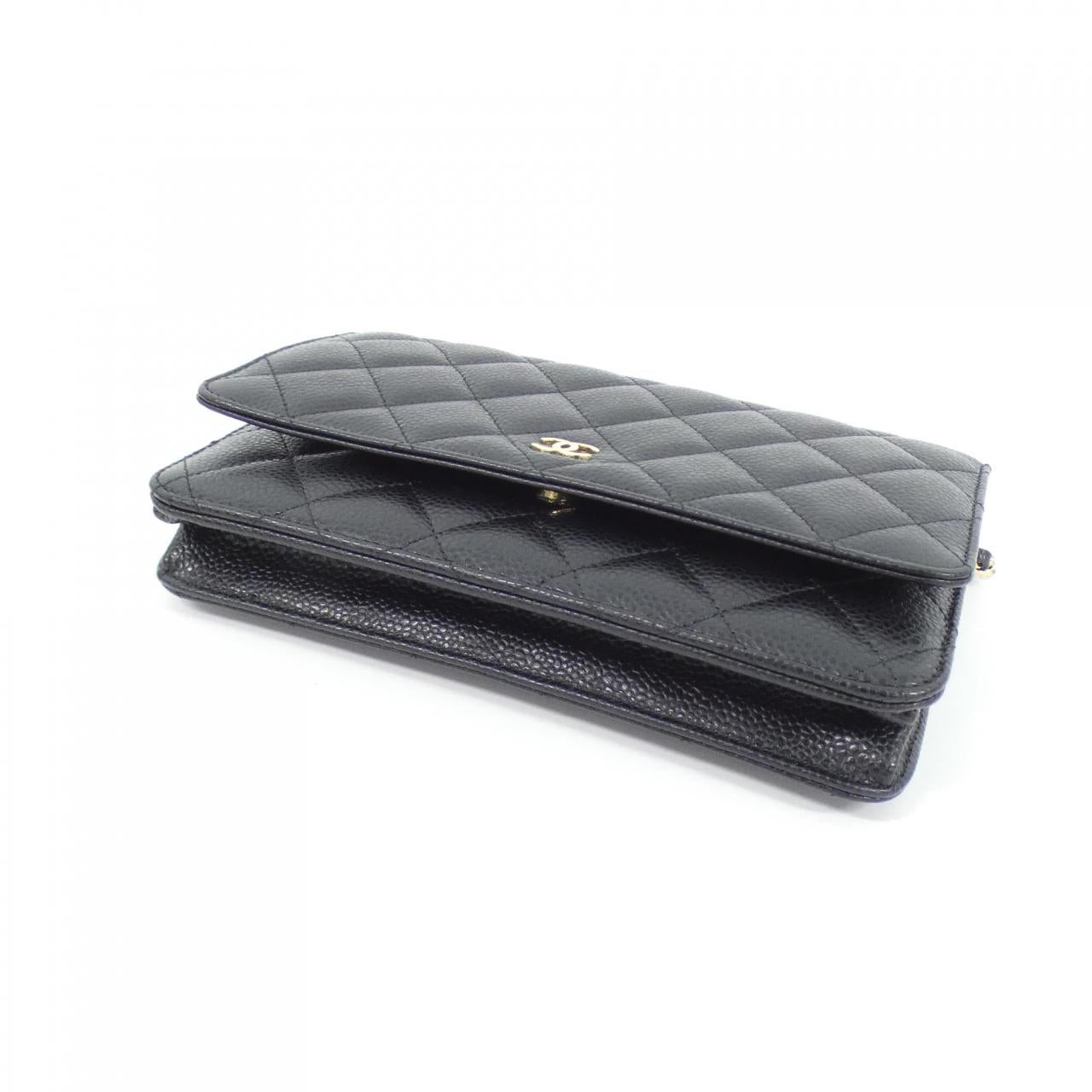 Chanel Timeless Classic Line Caviar Skin Chain Wallet