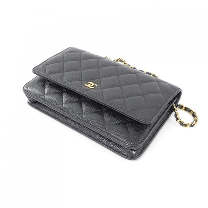 Chanel Timeless Classic Caviar Skin Chain Wallet