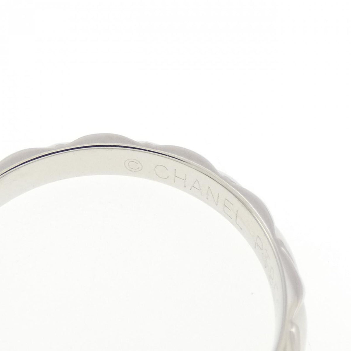 Chanel Matelassé Platinum Diamond Ring