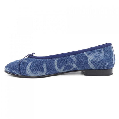 Chanel Ballerina Print Denim Flat Shoes