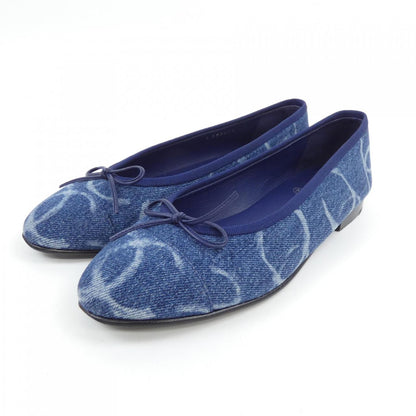 Chanel Ballerina Print Denim Flat Shoes