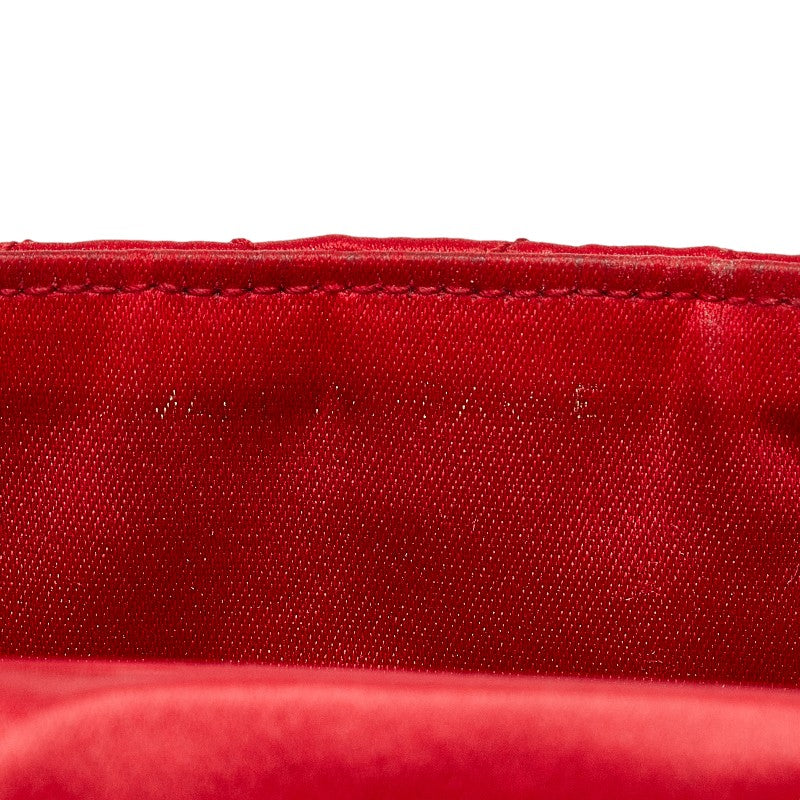 Chanel Quilted Satin Chain Shoulder Bag Canvas Shoulder Bag in Good condition
