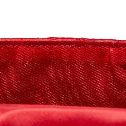 Chanel Quilted Satin Chain Shoulder Bag Canvas Shoulder Bag in Good condition
