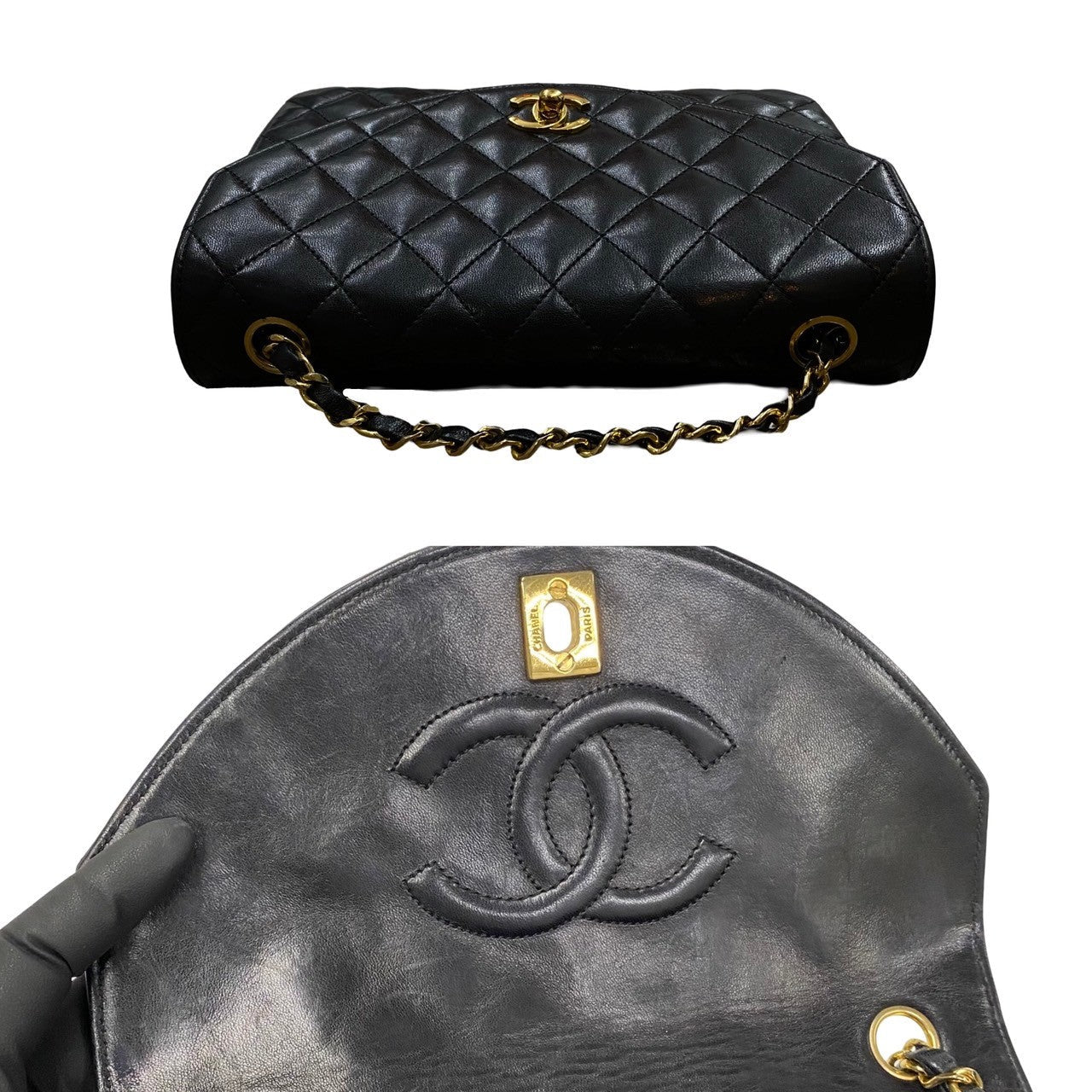 Chanel CC Matelasse Flap Bag  Leather Crossbody Bag in Good condition