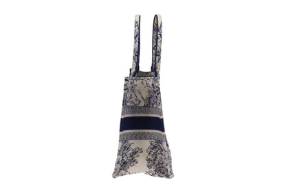 Dior White and Blue Rêve d'Infini Embroidery Canvas Medium Book Tote 2022