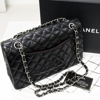 Chanel Lambskin Chain Shoulder Bag Matelasse 25