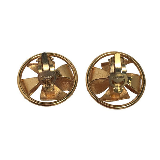 CHANEL Earring Gold Plated gold Earring COCO Mark Women Used