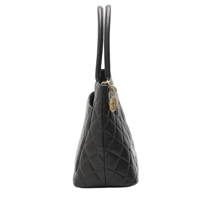 CHANEL Tote Bag Matt caviar skin black Handbag Caviar skin Replica Tote Women Used