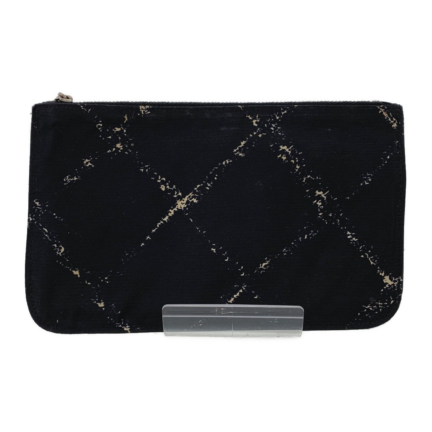 Chanel Pouch BLK Nylon Plaid
